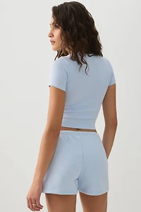 T-shirt court à col rond sans coutures