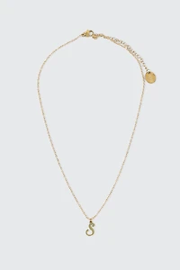 Collier initiale S plaqué or 14K
