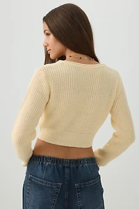 Cardigan court à col V