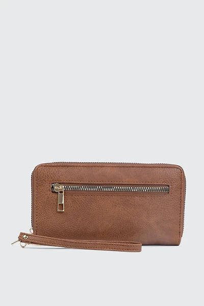 Ardene Accordion Wallet in Cognac | Faux Leather/Polyester