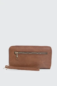 Ardene Accordion Wallet in Cognac | Faux Leather/Polyester