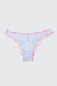 Ardene Everyday Mesh Cheeky Panty Panty in Light Blue | Size | Polyester/Elastane