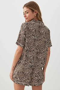 Ensemble pyjama en satin à motif