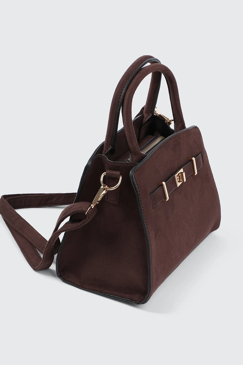 Sac à main structuré en faux suède