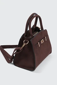 Sac à main structuré en faux suède