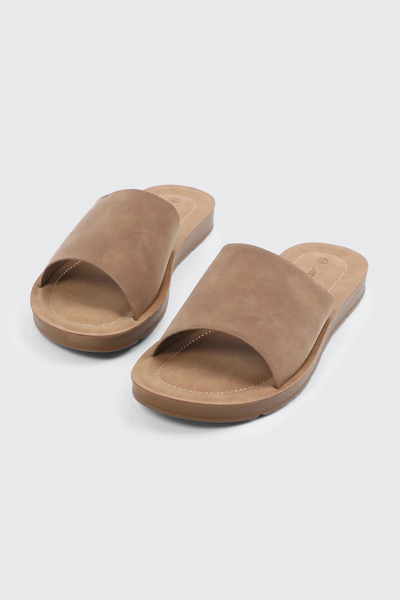 Sandales à semelle plateforme et bande unique