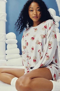 Ardene HUSHSOFT Boxer Short PJ Set in Light | Size | Polyester/Spandex | Eco-Conscious