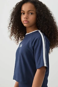 T-shirt carré à rayures contrastantes