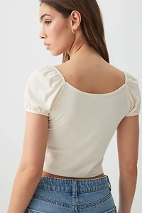 Haut à manches bouffantes très doux