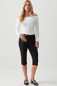 Haut boutonnée à encolure repliée