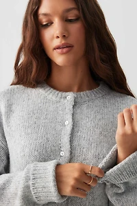 Ardene Fuzzy Knit Cardigan in | Size | Polyester