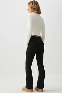 Legging évasé doublé en fausse fourrure