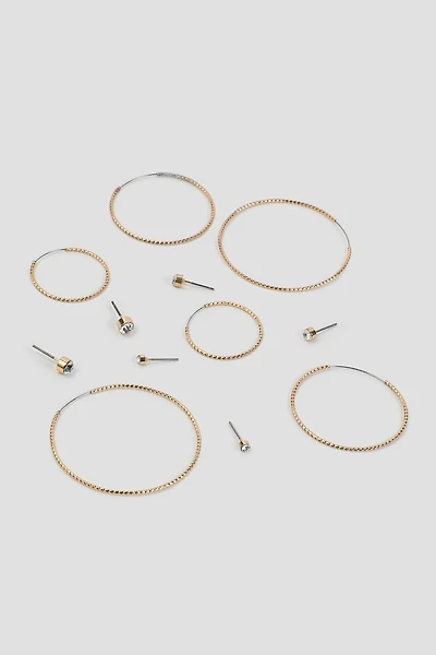 Ardene 6-Pack Stud & Hoop Earrings in Gold | Stainless Steel | Eco-Conscious