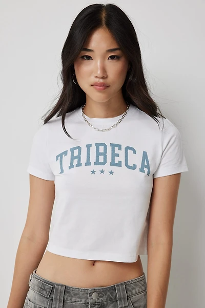 Ardene New York Neighborhoods Baby T-Shirt in White | Size | Cotton/Elastane
