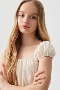 Haut à basque et manches bouffantes