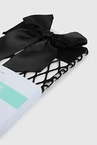 Chaussettes cuissardes résille à nœud