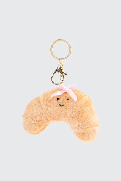 Ardene Plushie Croissant Bag Charm in Beige