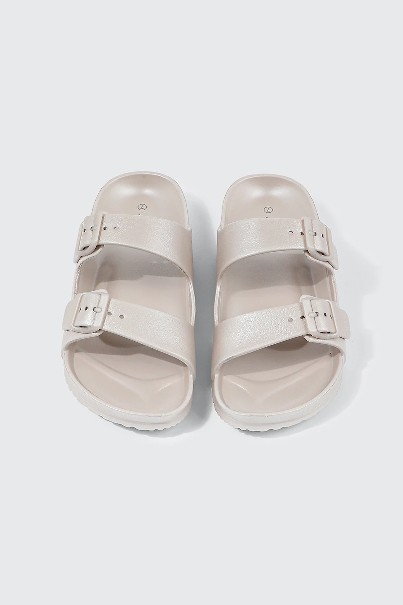 Sandales à glissière et brides doubles