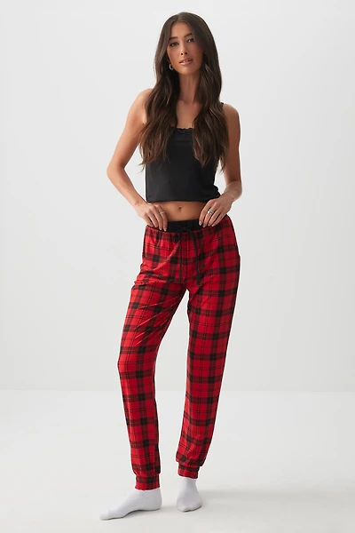 Ardene HUSHKNIT PJ Joggers in Red | Size | Polyester/Elastane | Eco-Conscious