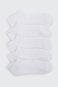 Ardene 5-Pack Sports Ankle Socks in White | Polyester/Spandex
