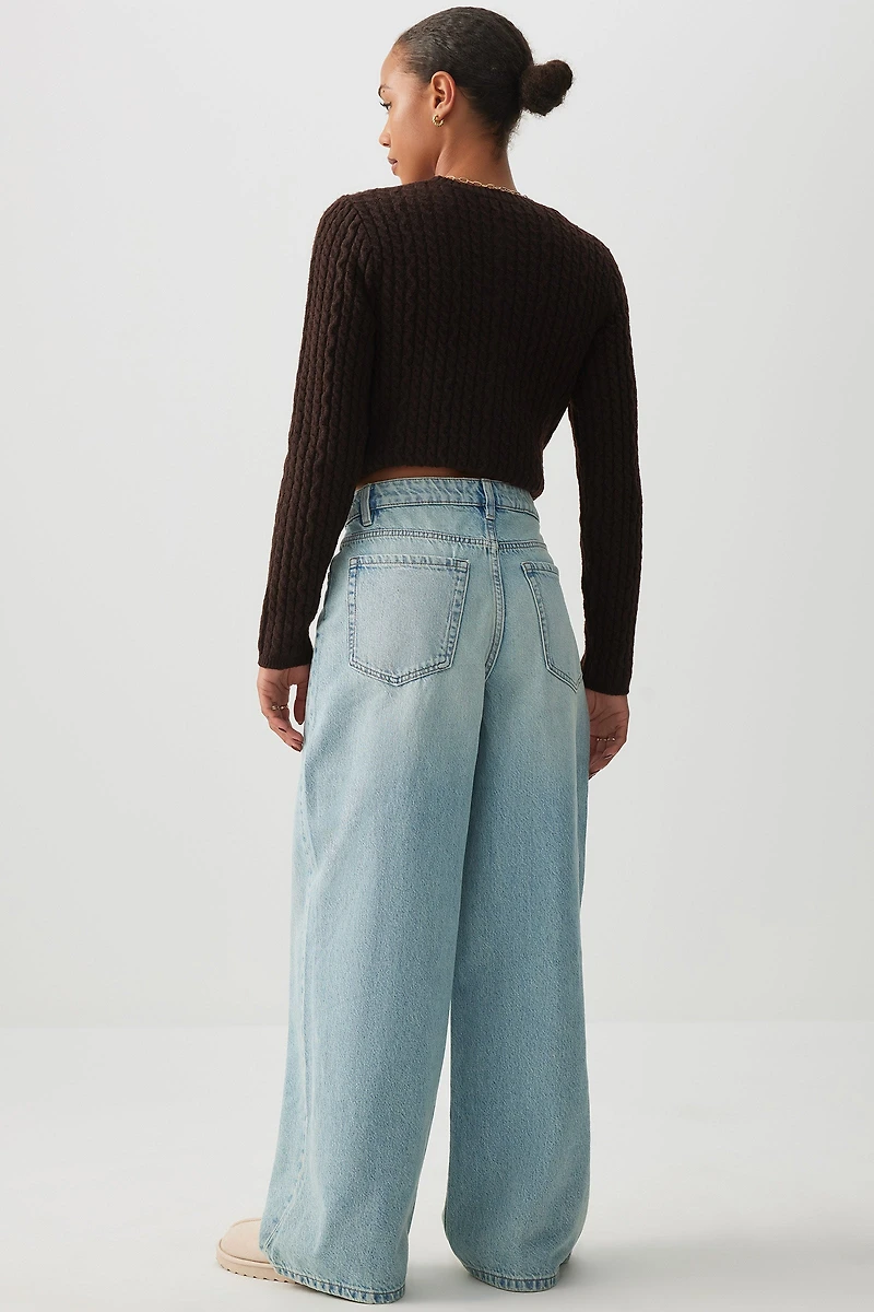 Jean décontracté à jambe large