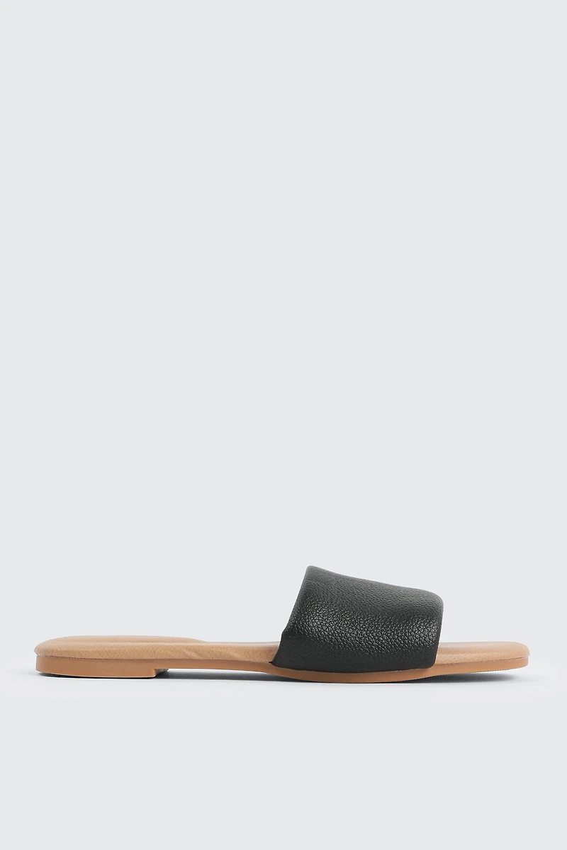 Ardene Puffy Strap Sandals in | Size | Faux Leather | Eco-Conscious