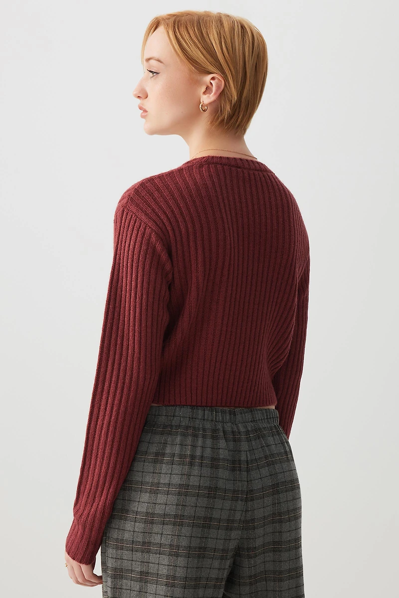 Chandail court à col rond