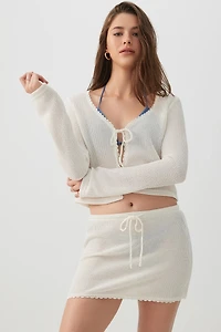 Jupe courte en tricot crochet