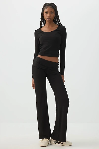 Ardene Stretch Rib Flare Leggings in | Size | Elastane/Viscose