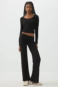 Ardene Stretch Rib Flare Leggings in | Size | Elastane/Viscose