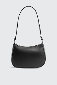 Ardene Faux Leather Shoulder Bag in Black | Faux Leather/Polyester