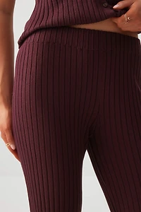 Pantalon évasé en tricot côtelé