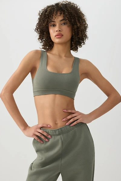 Ardene Two Way Rib Seamless Bralette in Sage | Size | Elastane/Polyamide