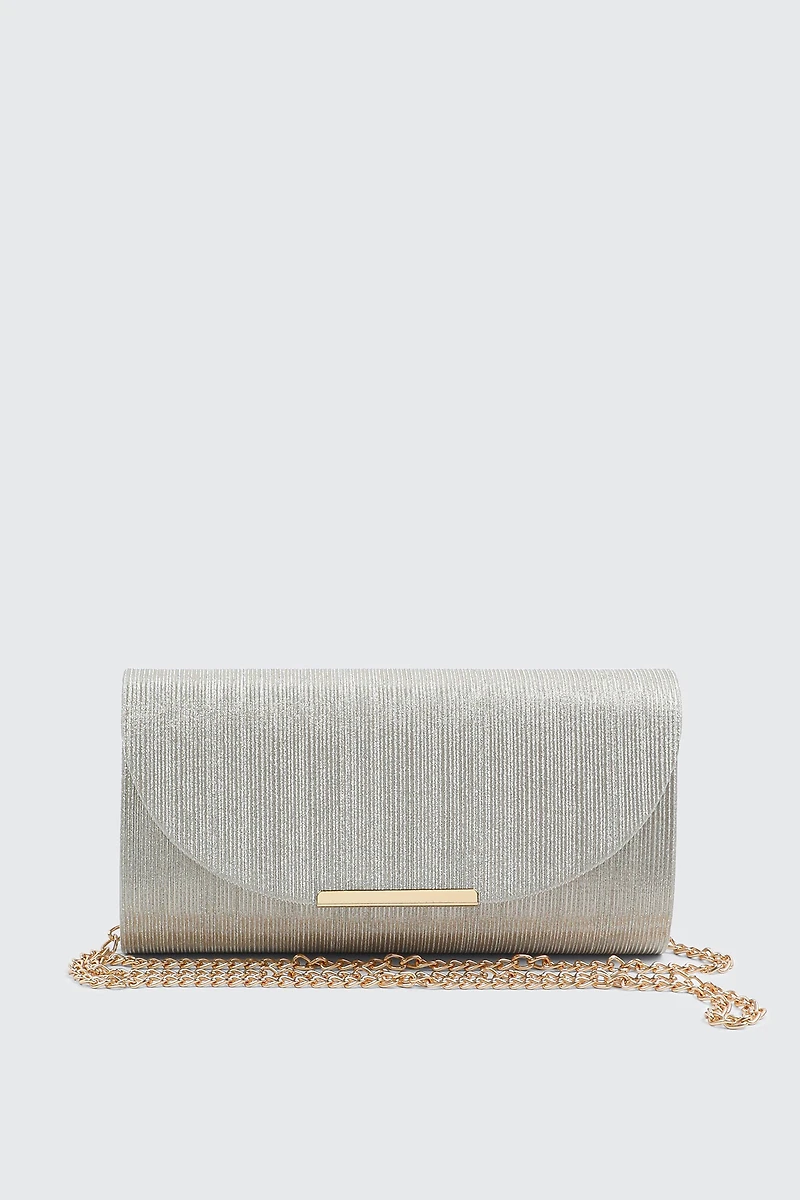 Ardene Shiny Envelope Clutch in Gold | Polyester