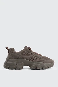 Ardene Chunky Hiker Sneakers in Brown | Size | Eco-Conscious