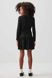 Jupe courte à taille froncée