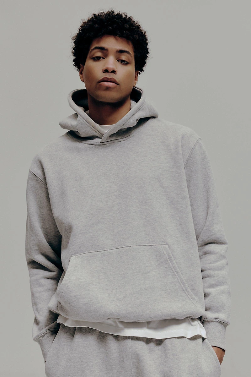 Ardene Man Solid Hoodie For Men in Grey | Size | Polyester/Cotton | Fleece-Lined