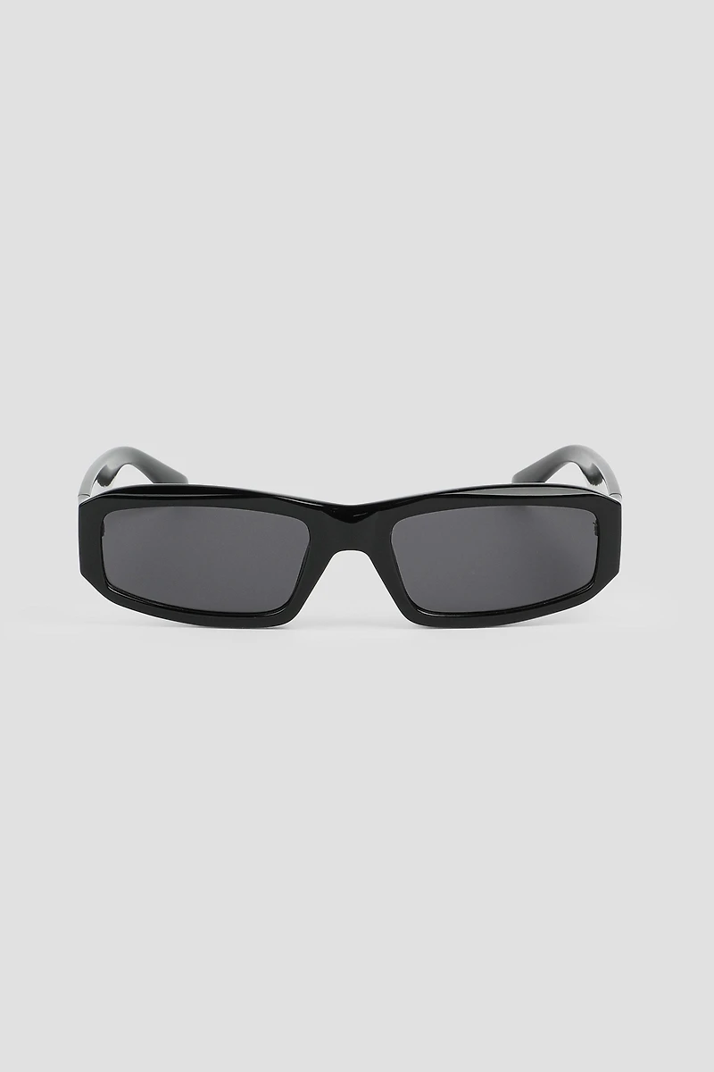 Ardene Slim Rectangle Sunglasses in Black