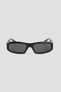 Ardene Slim Rectangle Sunglasses in Black