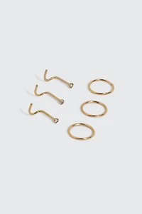 Ardene 6-Pack 18K Gold Plated Nose Piercings