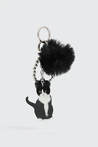 Ardene Multi Charm Cat Keychain in Black