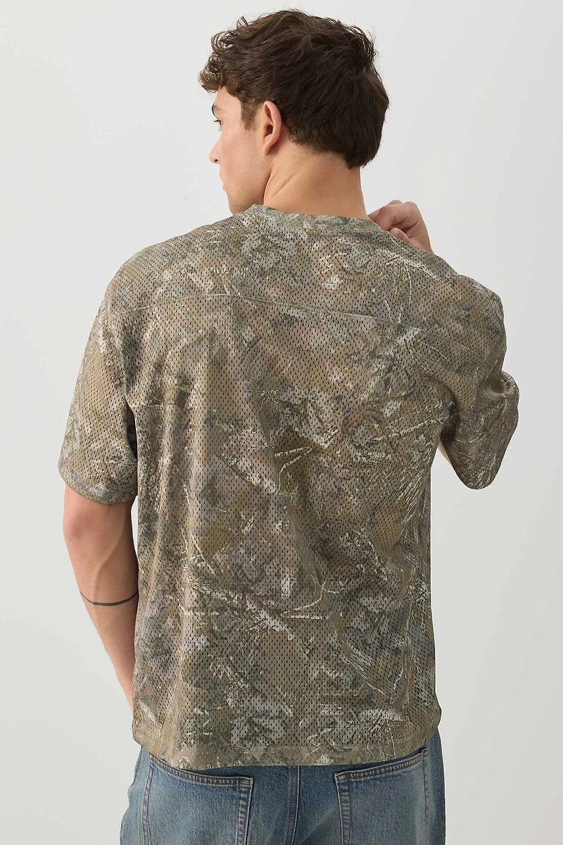 T-shirt sport carré en maille