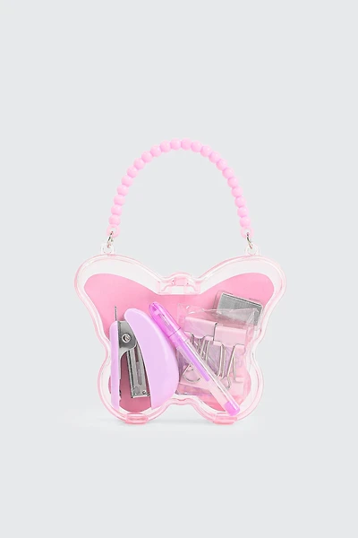 Ardene Kids Butterfly Stationery Set in Light Pink