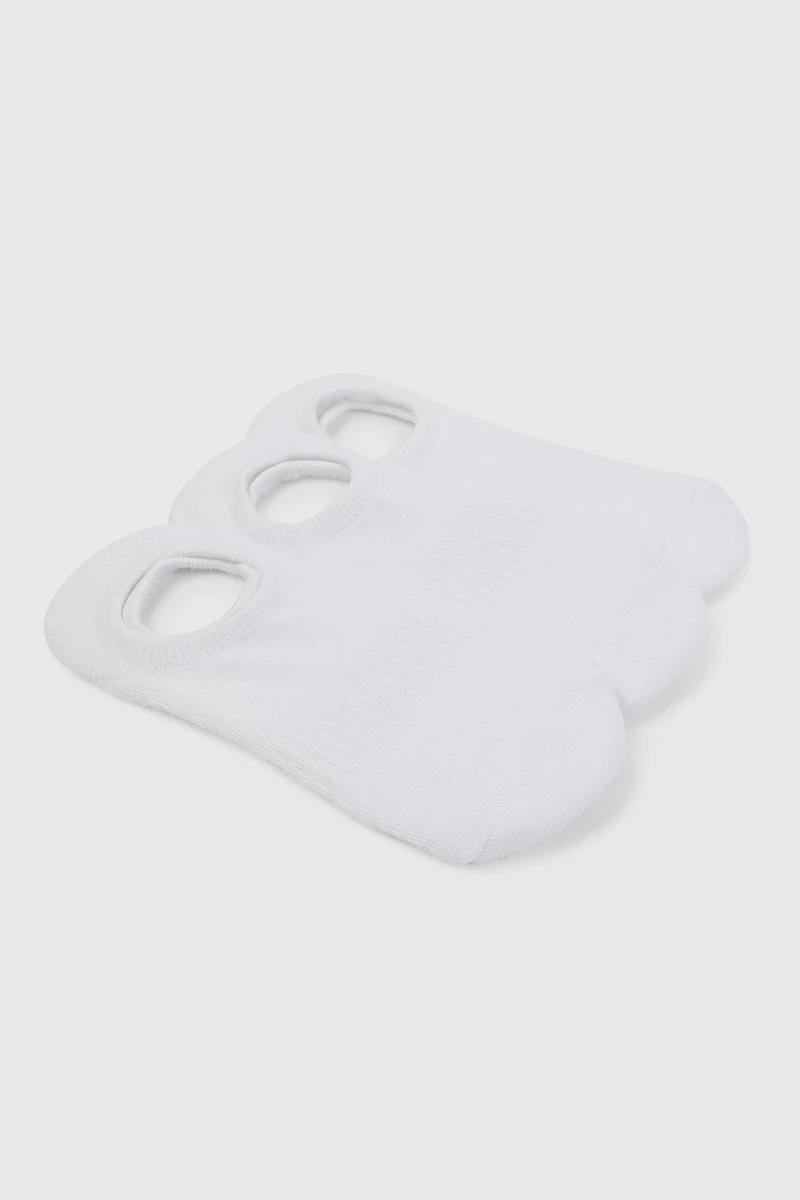 Ardene 3-Pack Shoe Liners in White | Polyester/Spandex