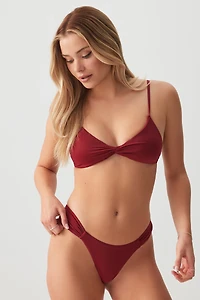 Ardene Gathered Side Cheeky Bikini Bottom in | Size | Polyester/Elastane | Microfiber