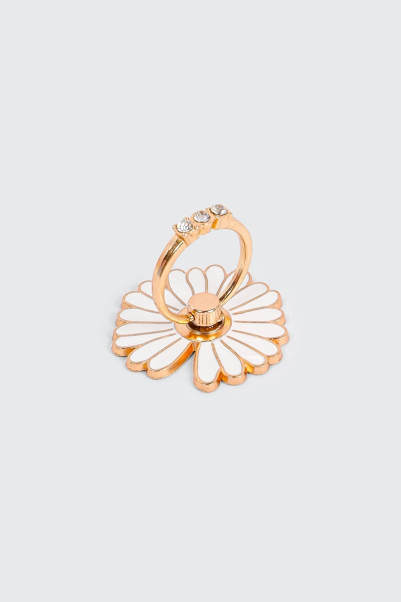 Ardene Daisy Phone Ring in White