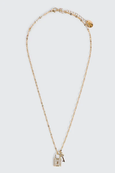 Ardene 14K Gold Plated Padlock Necklace