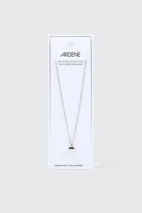 Collier cœur plaqué or blanc 14K