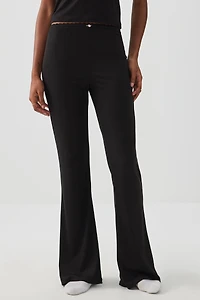 Ardene HUSHKNIT Rib Flare PJ Pants in | Size | Polyester/Elastane | Eco-Conscious