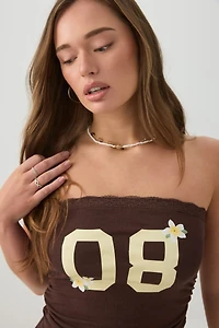 Haut tube côtelé en mélange de coton